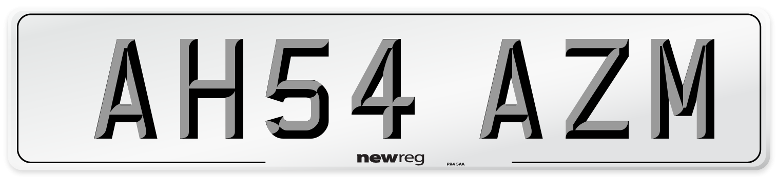 AH54 AZM Number Plate from New Reg
